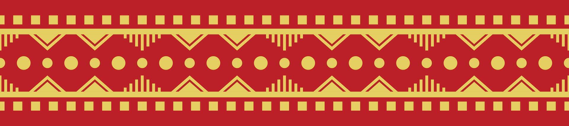 Indian Ethnic Seamless Border Design in Oriental Geometric Pattern. vector