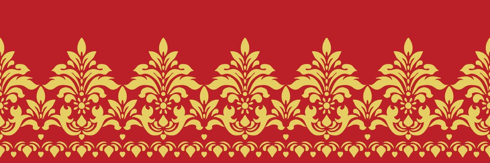 Floral Baroque Tribal Design for Elegant Oriental Border. vector