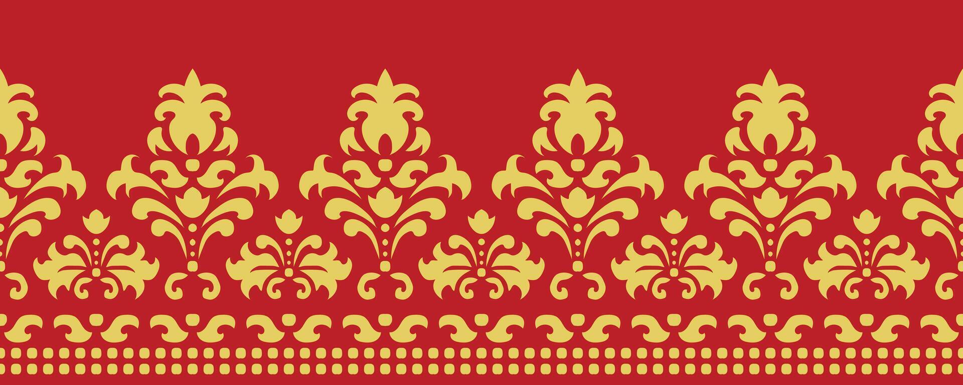 Elegant Floral Aztec Border Pattern for Textile and Framing Use. vector