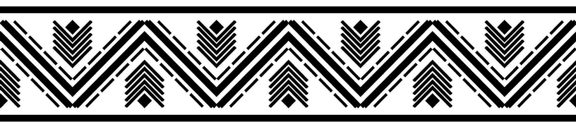 Native Inspired Geometric Border. African and Mexican Tribal Pattern for Fashion and Decor. vector