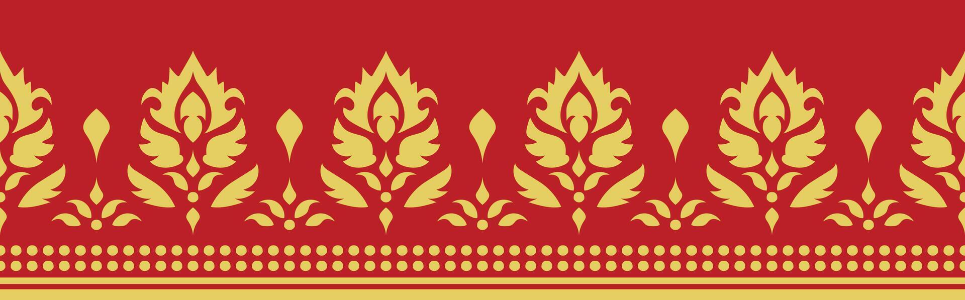 Classic Tribal Floral Pattern for Vintage Carpet and Textile Design. vector