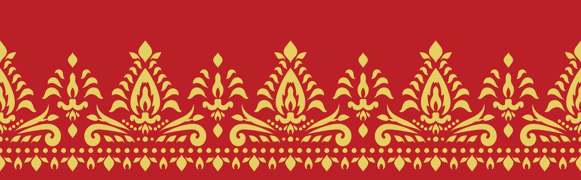Elegant Baroque Aztec Floral Pattern for Geometric Design. vector
