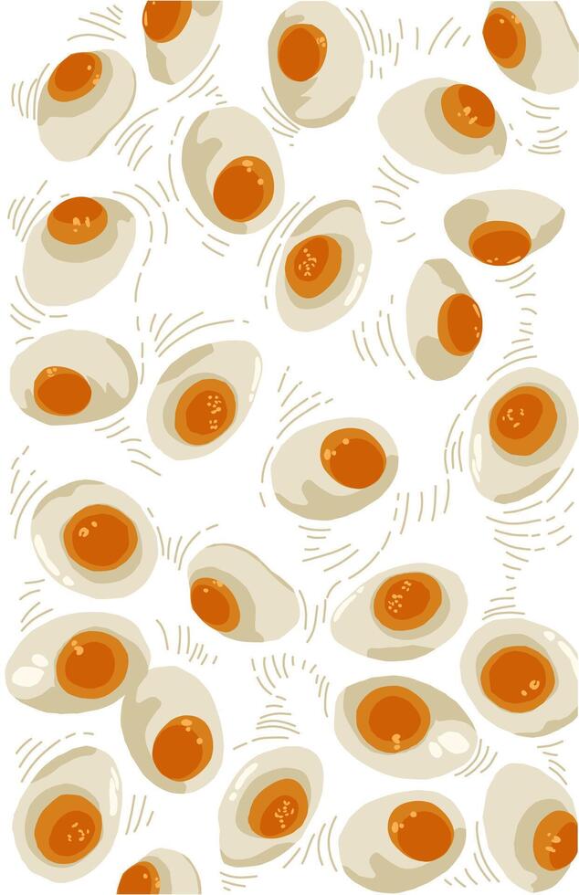 Mini egg candys pattern issolated on white. White and yellow color texture for fabric vector