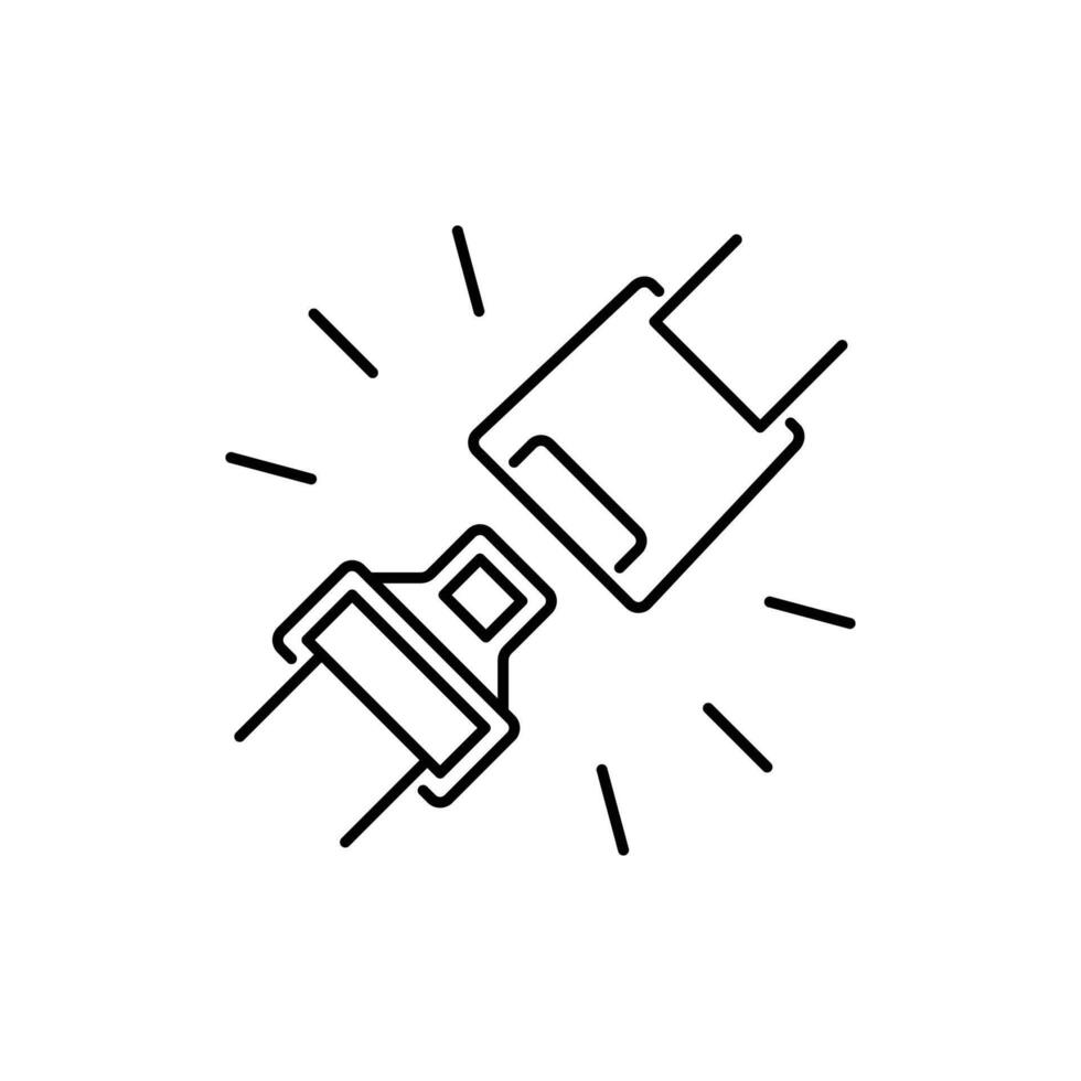 Seat belt line icon. Simple outline style. Seatbelt, safety, car, fasten, buckle, linear, logo, plane, precaution concept. illustration isolated on white background. vector