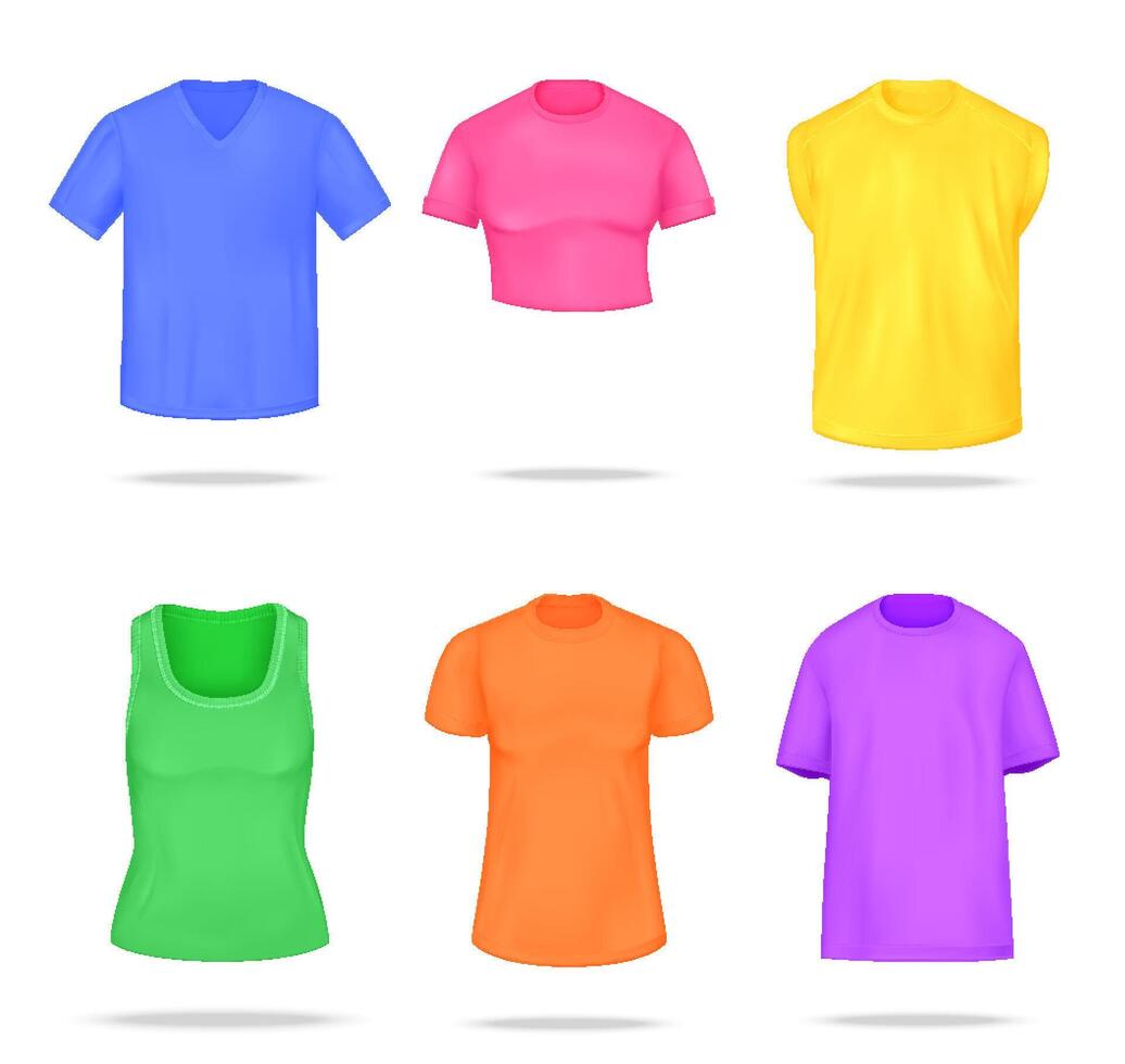 Colorful T-Shirts and Tops Collection vector