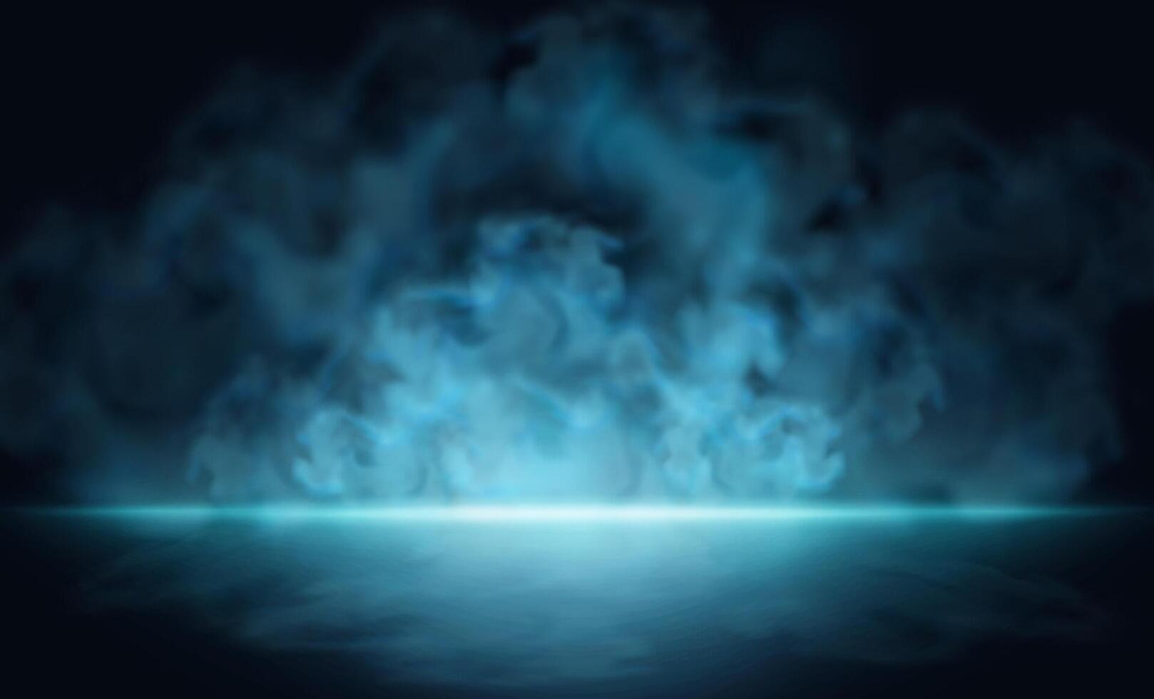 Abstract Blue Smoke Over Reflective Surface vector