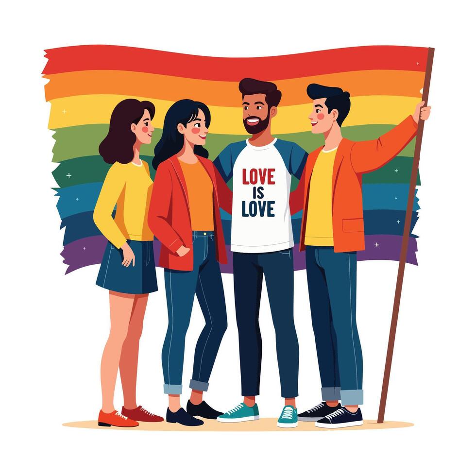 Love in Diversity Celebrating LGBTQ Unity vector
