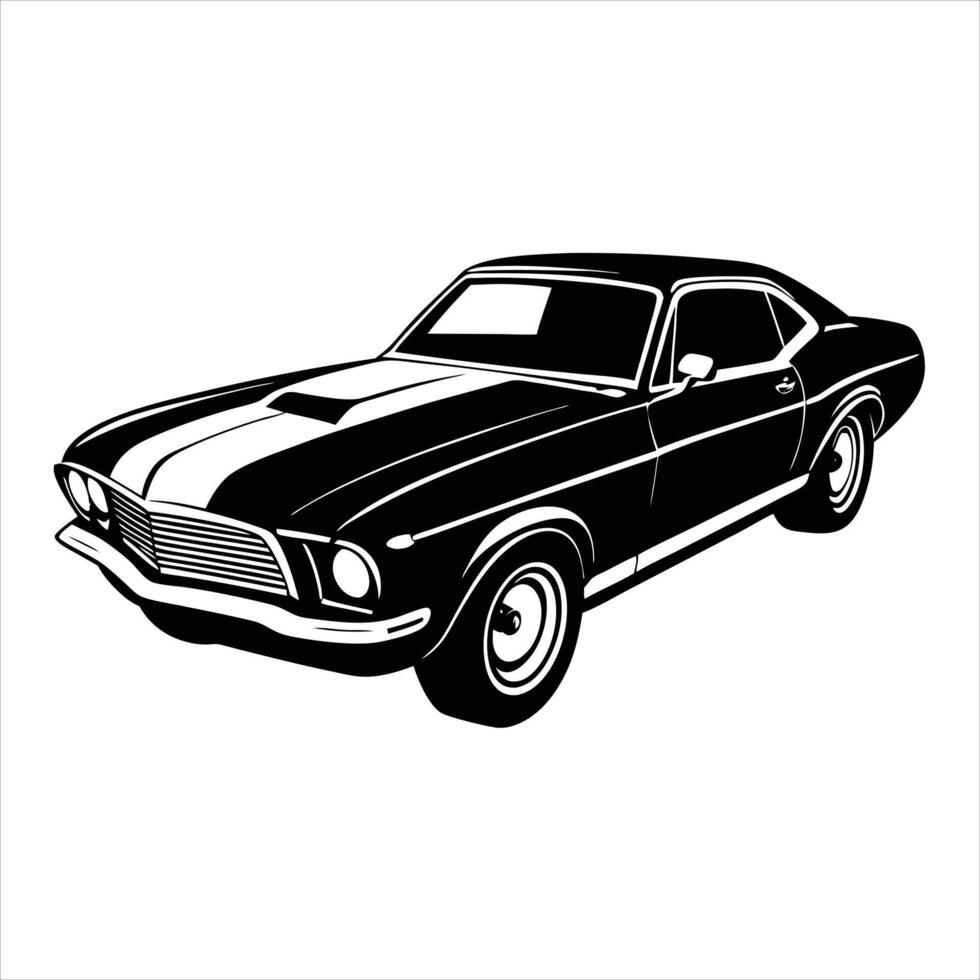 Classic American Muscle Car Design - Bold Fenders on White Background vector