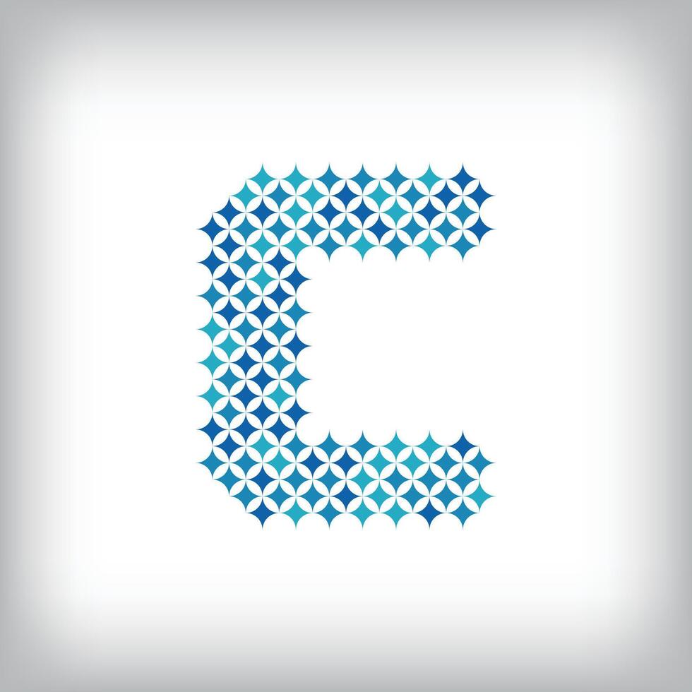 Modern star letter C abstract design logo. vector