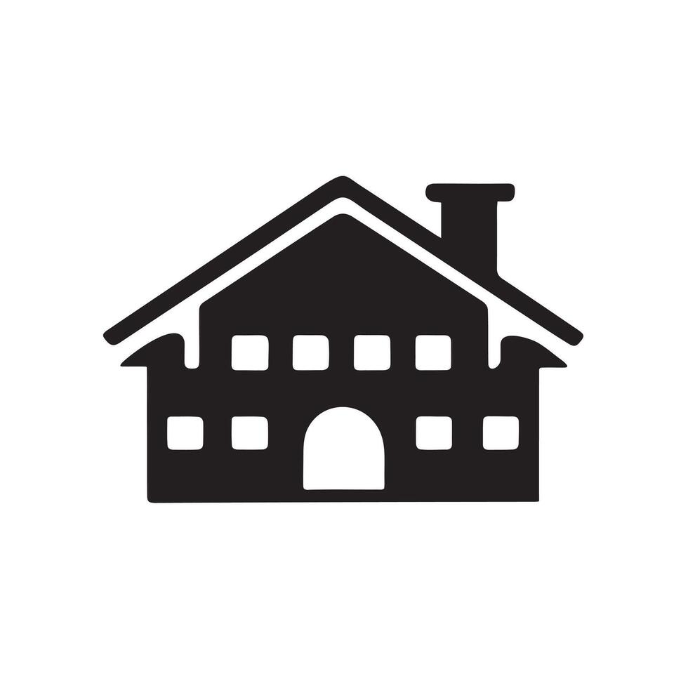 A big house icon silhouette on white background vector