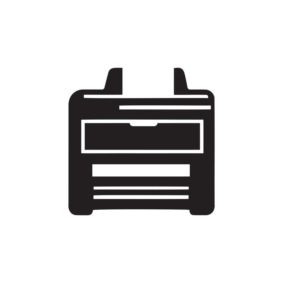 An office printer icon silhouette on white background vector