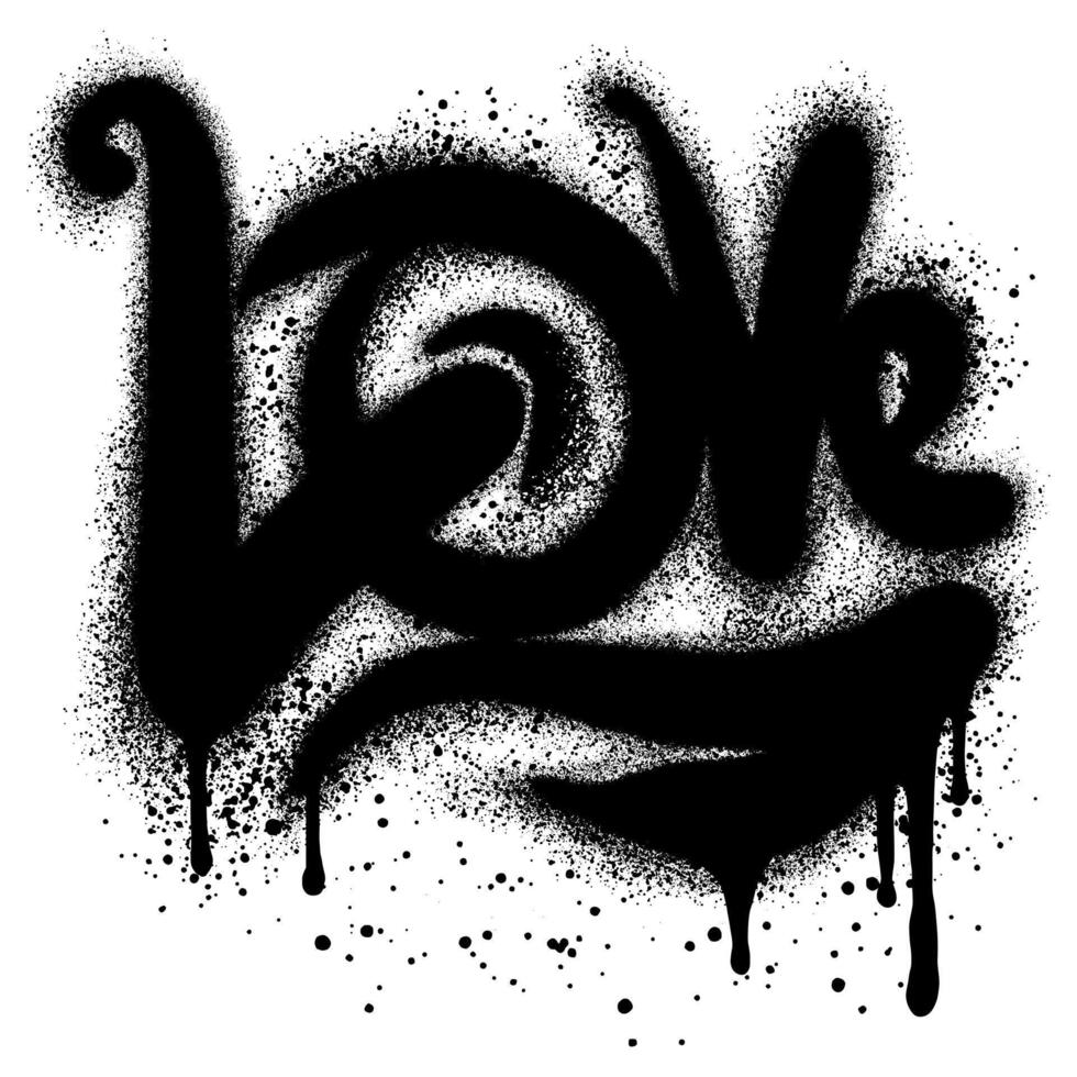 Graffiti love text sprayed in black over white. eps 10. vector