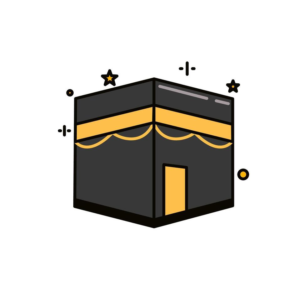 black Kaaba icon vector
