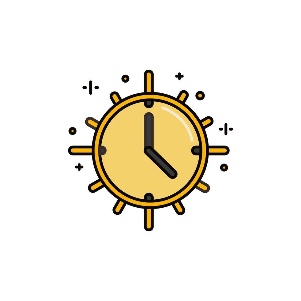 gold clock icon vector