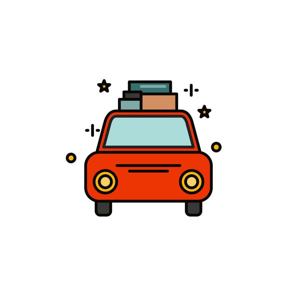 Ramadan homecoming car icon vector