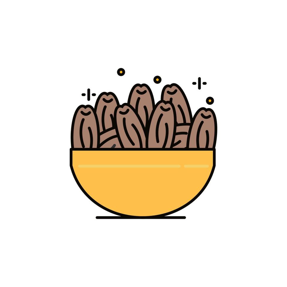 icon of a plate of dates for breaking the fast vector