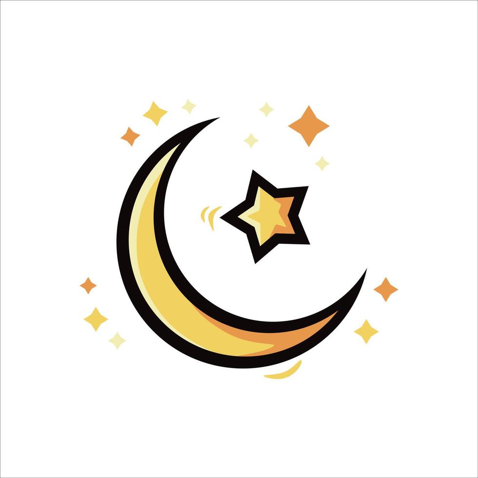Islamic symbol flat icon isolated on white background, islamic gold lantern icon ramadan vector