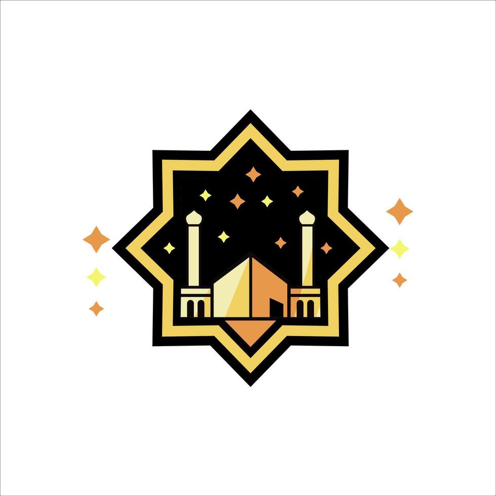 mandala icon with mosque illustration in it vector