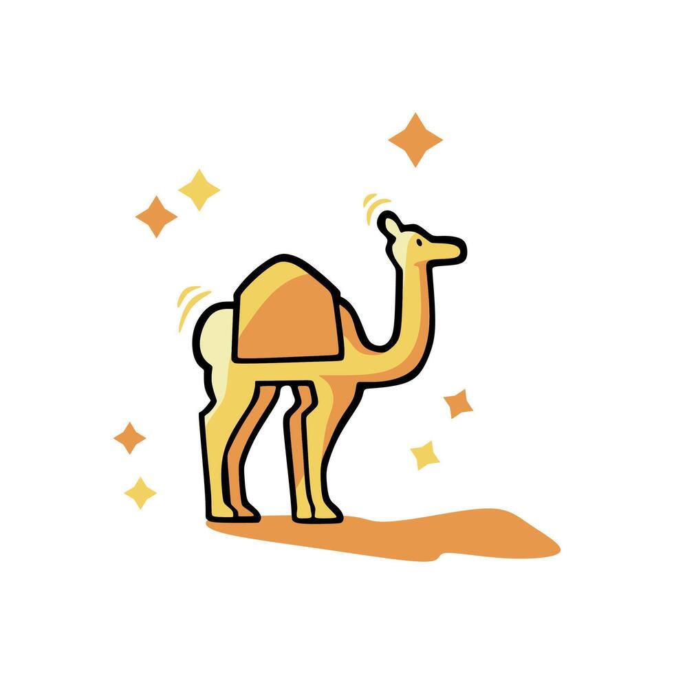 Islamic symbol flat icon isolated on white background, islamic camel icon ramadan vector