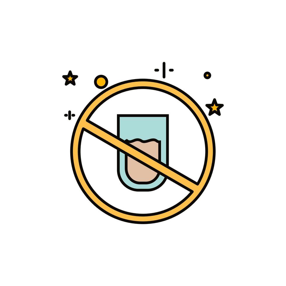 islamic warning ramadan icon no drink in fast vector