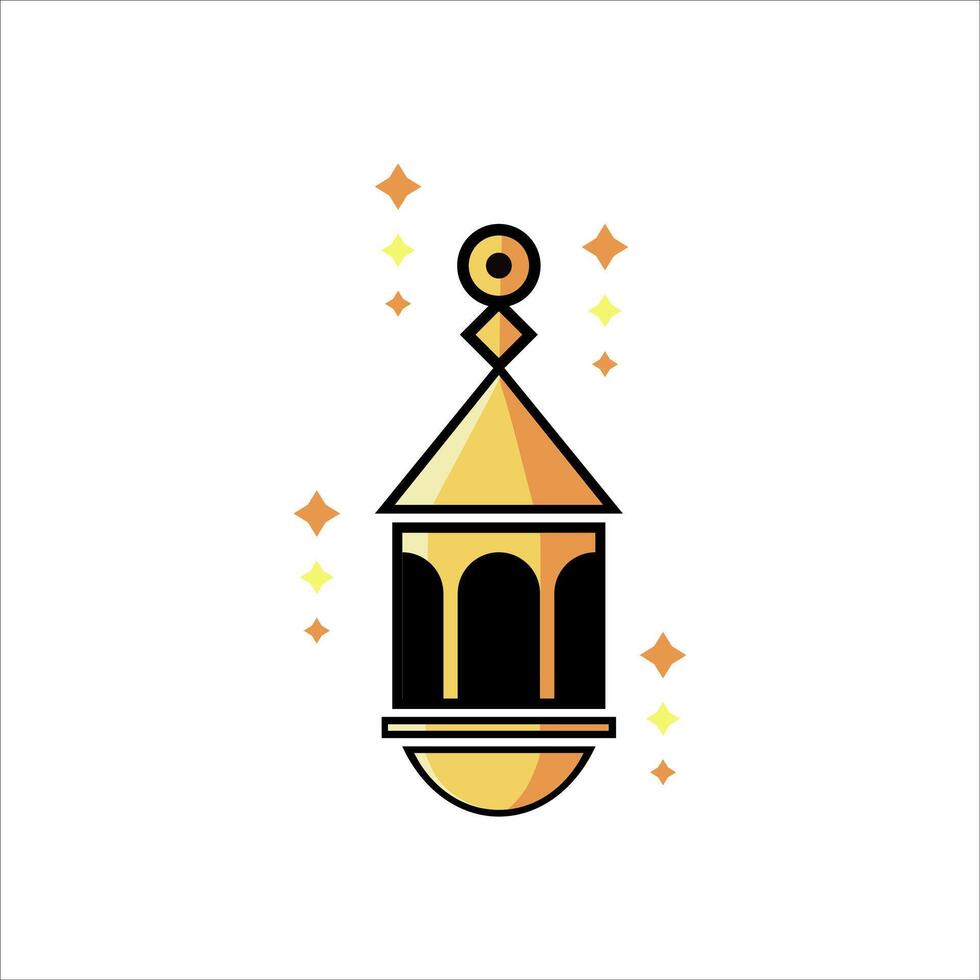 gold lantern icon vector