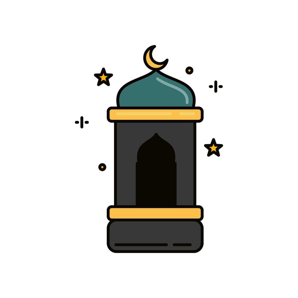 star decorated lantern icon vector