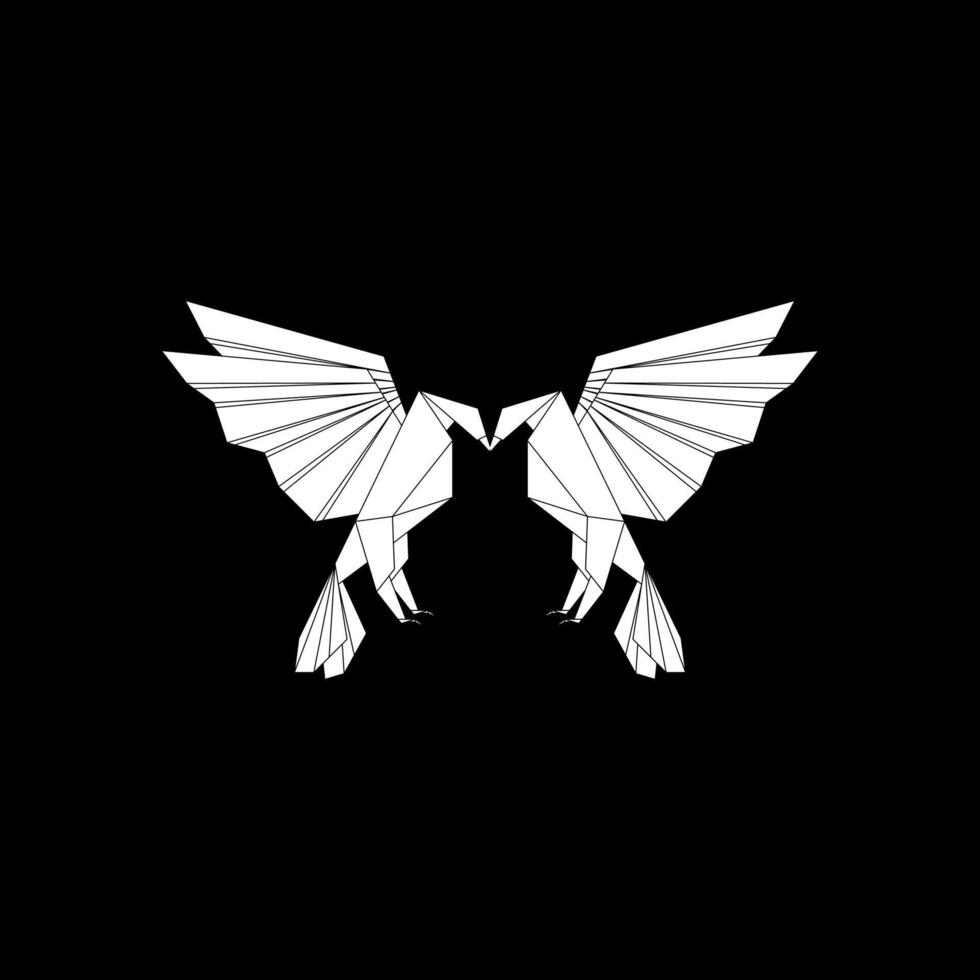 Pair Eagle Shape Inspired by Origami Form, can use for Logo, Pictogram, Bird Figure, Website, Apps, or Graphic Design Element vector