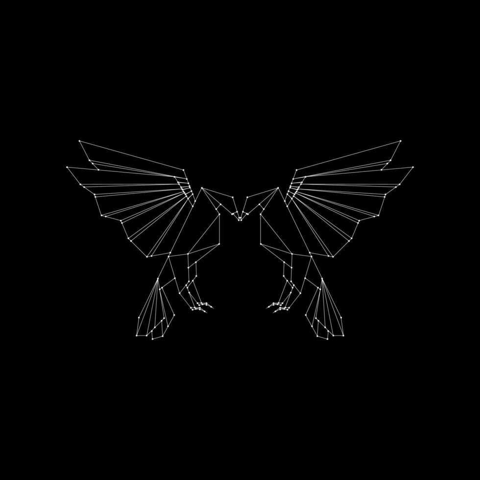 Pair Eagle Polygonal Lines, can use for Logo, Pictogram, Bird Figure, Website, Apps, or Graphic Design Element vector