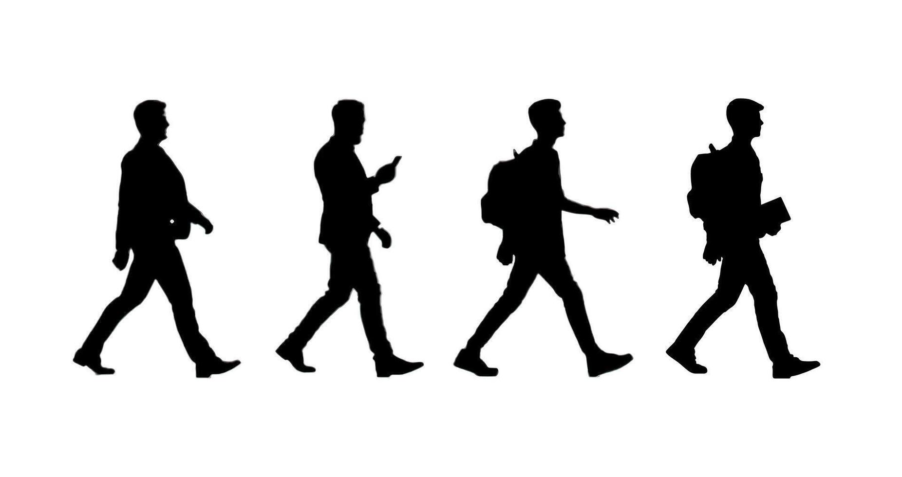 silhouette of an adult man walking vector