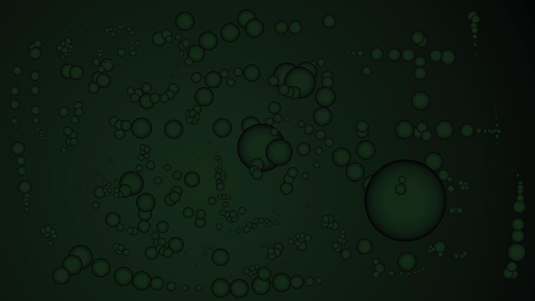 abstract background or template with dark green bubbles vector