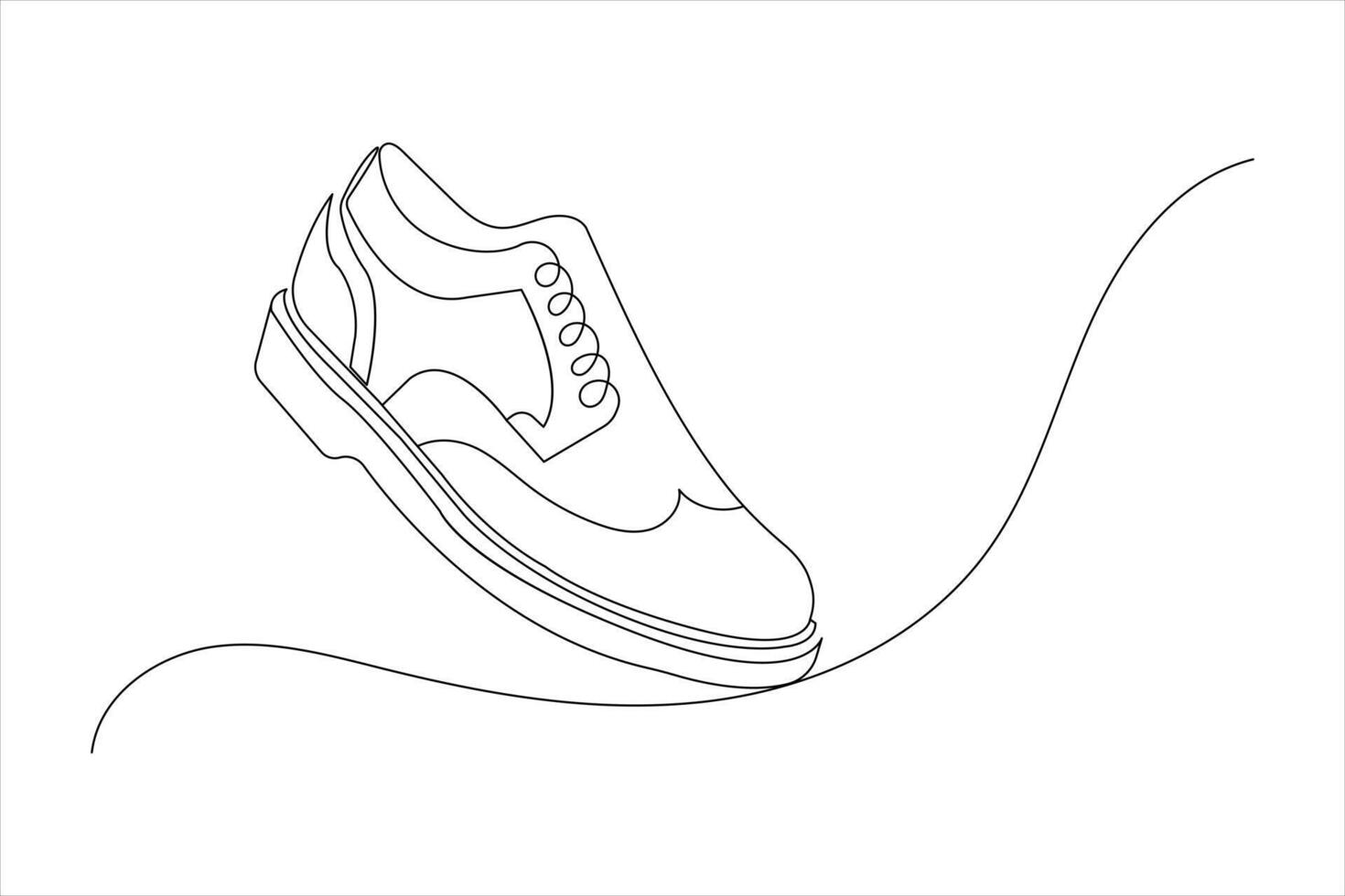 Running shoe one line drawing vector