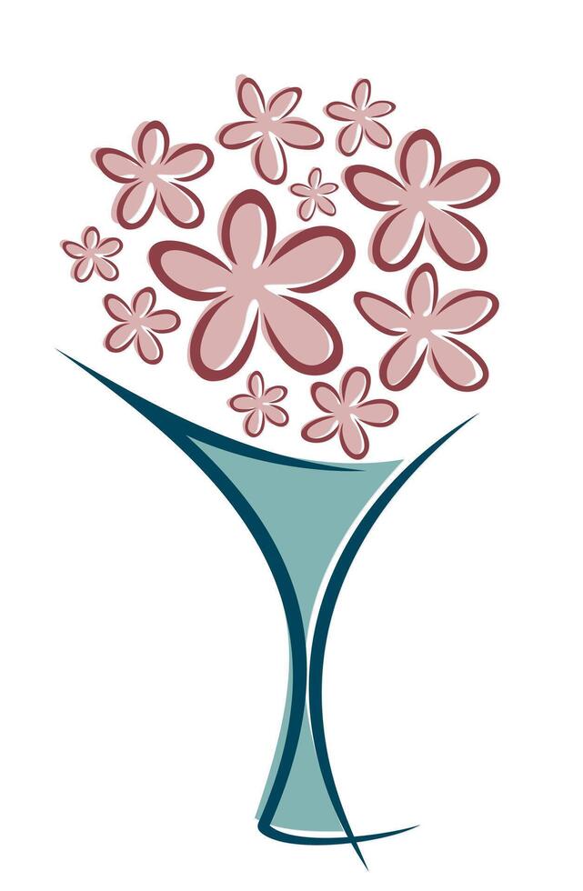 A logo of stylized bouquet flowers. vector