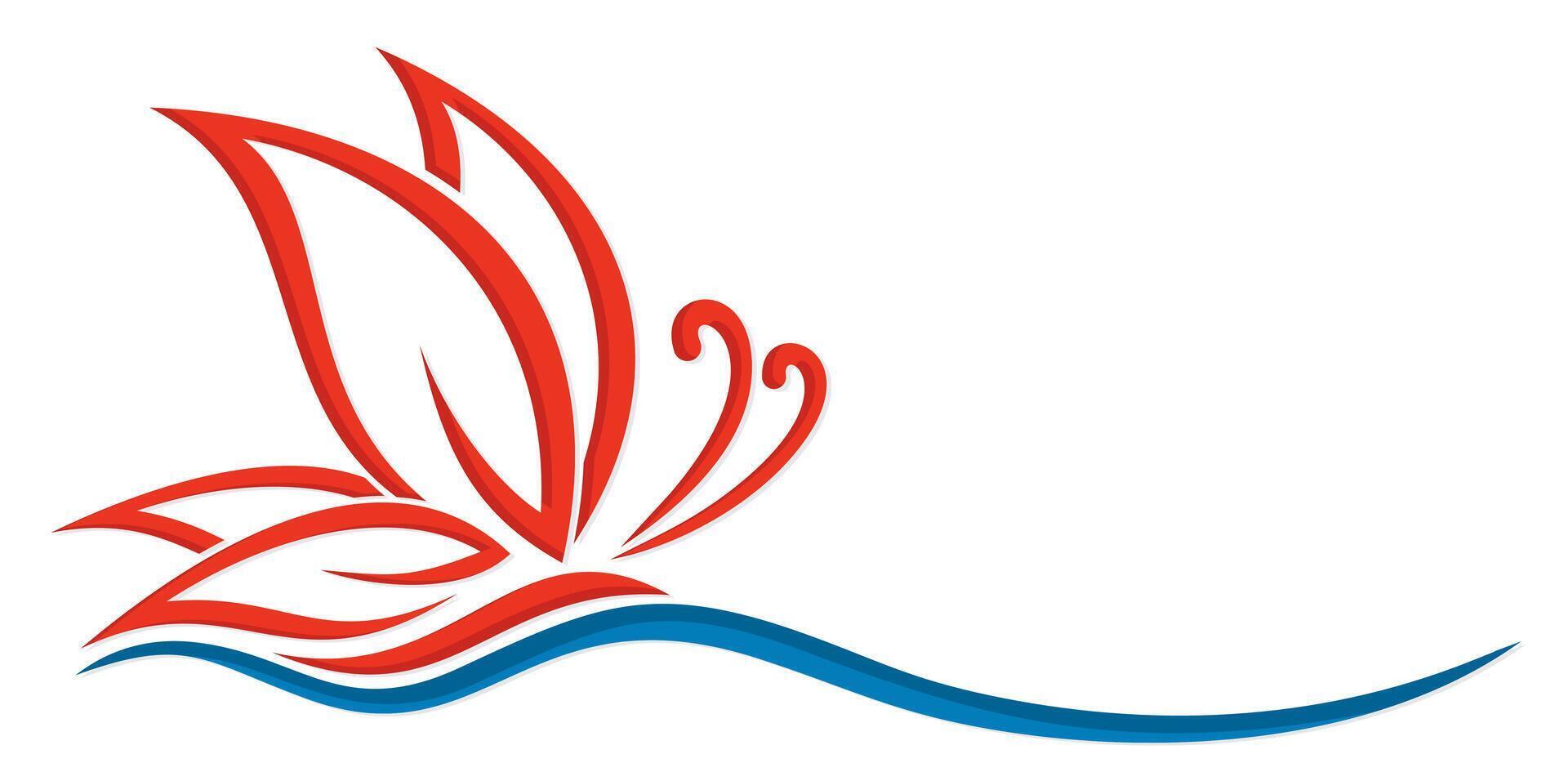 A logo of the red butterfly. vector