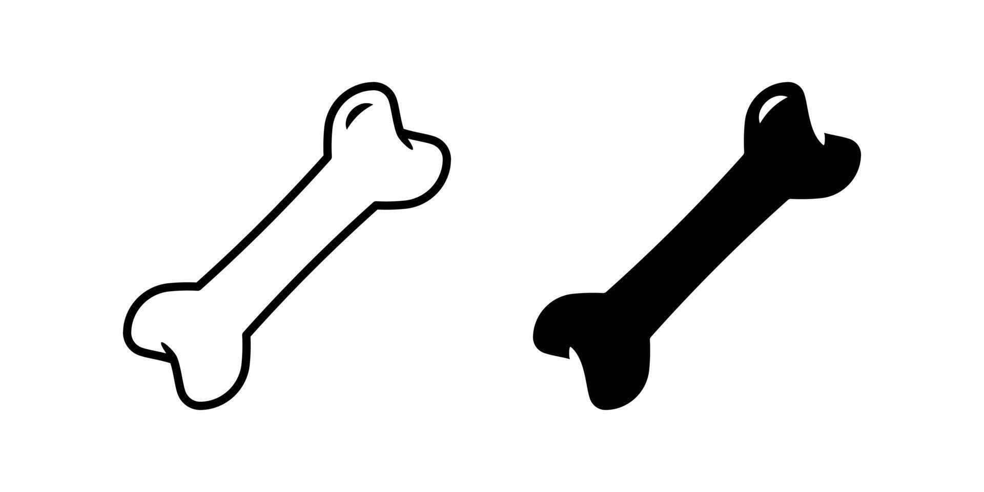 Bone icon set. Dog Bone Symbol. skeleton sign. for mobile concept and web design on white background vector