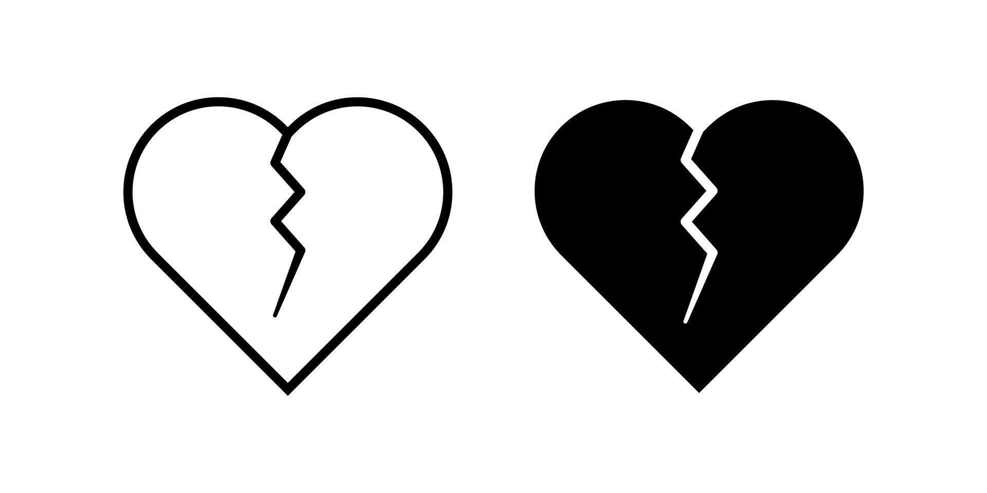 Broken Heart icon. broken heart sign. for mobile concept and web design. vector