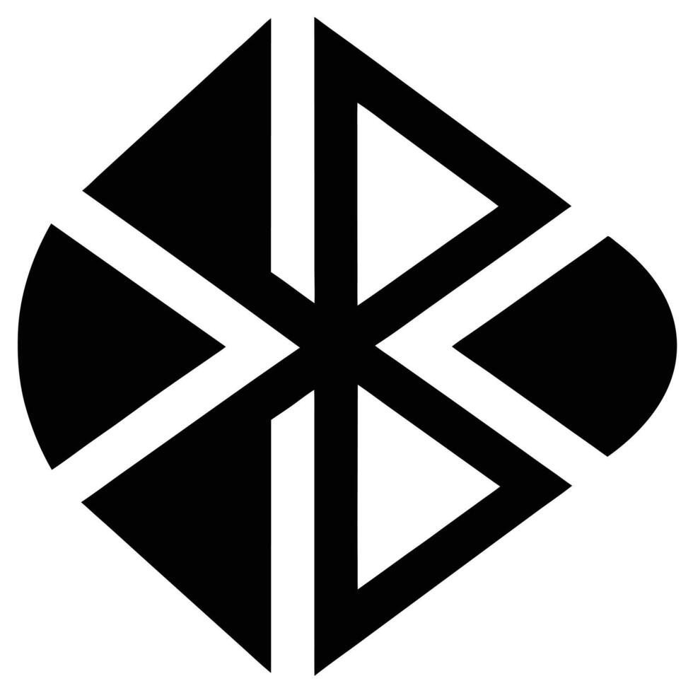 Bluetooth Silhouette Icon on White vector