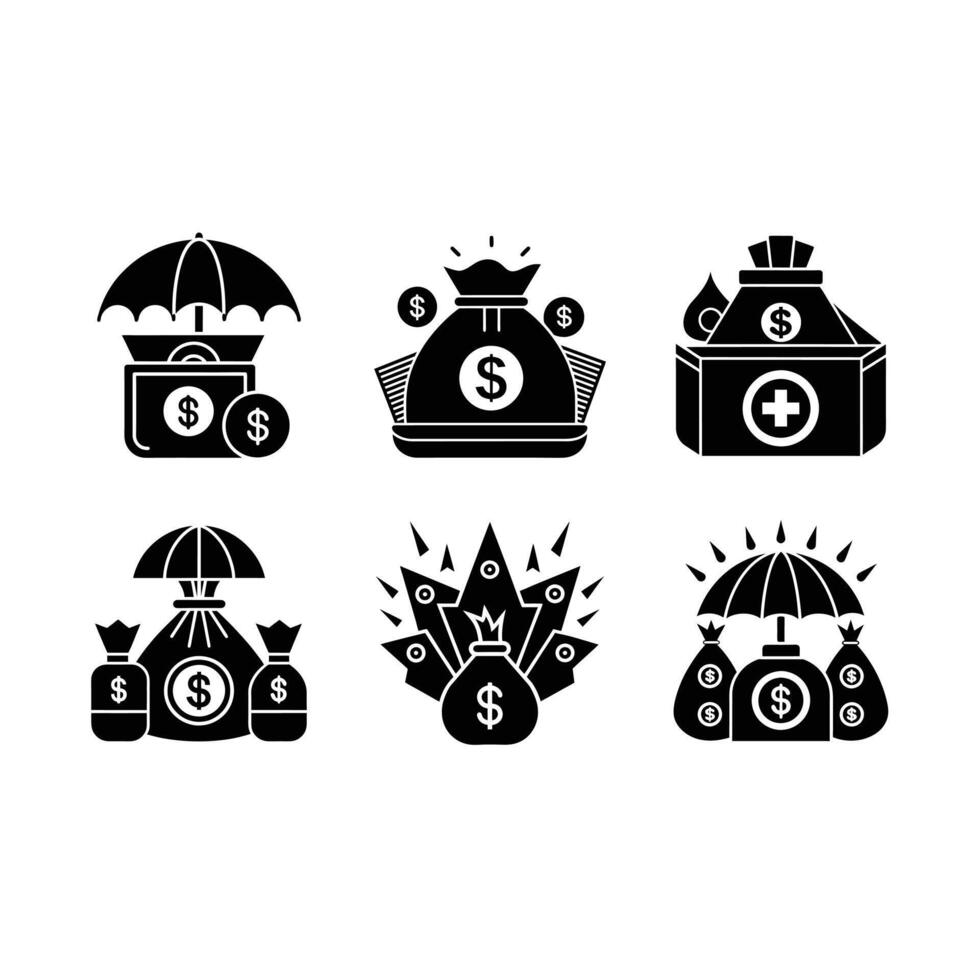Emergency Funds Illustration - and Linocut Silhouette Design vector