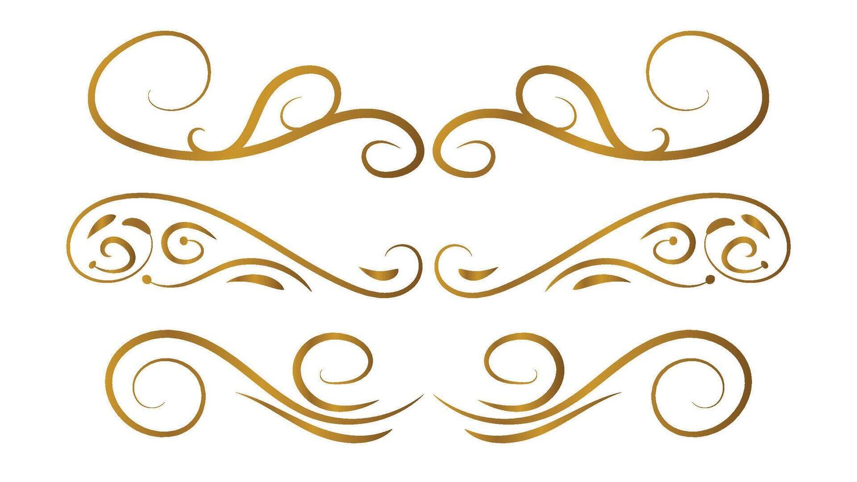 calligraphy frame decoration. text dividers set isolate on white background vector