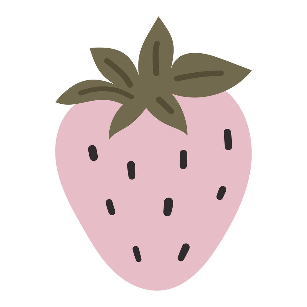 Abstract strawberry, white background, fruit art vector