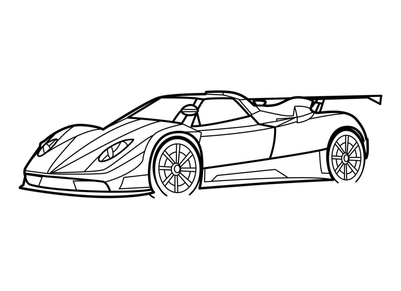 Super car line art illustration vector