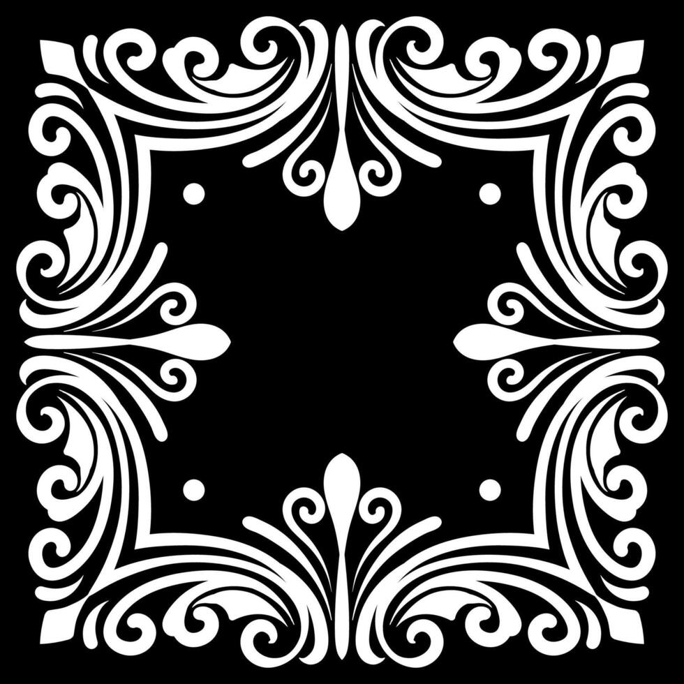 A square vintage frame illustration element. Floral symmetry border. Fit for banner, background, merchandise. Eps 10. vector