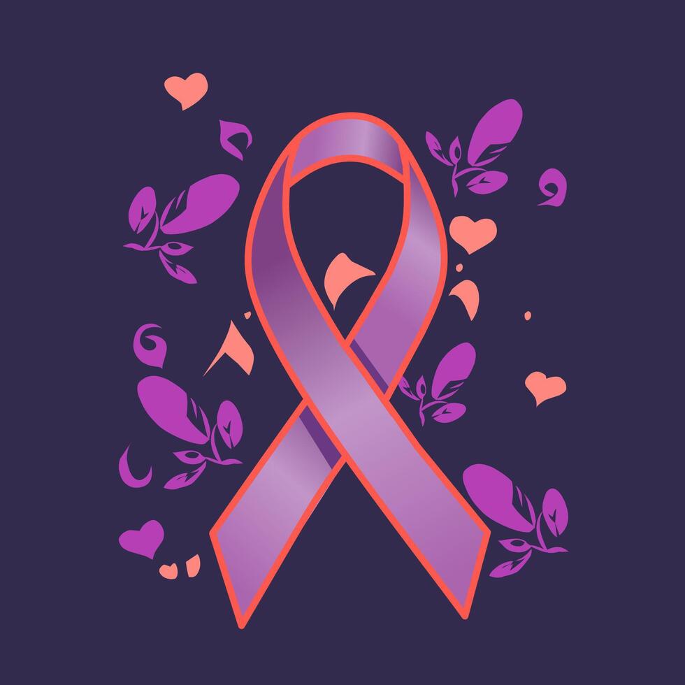 illustration design of the symbol of world cancer day vector
