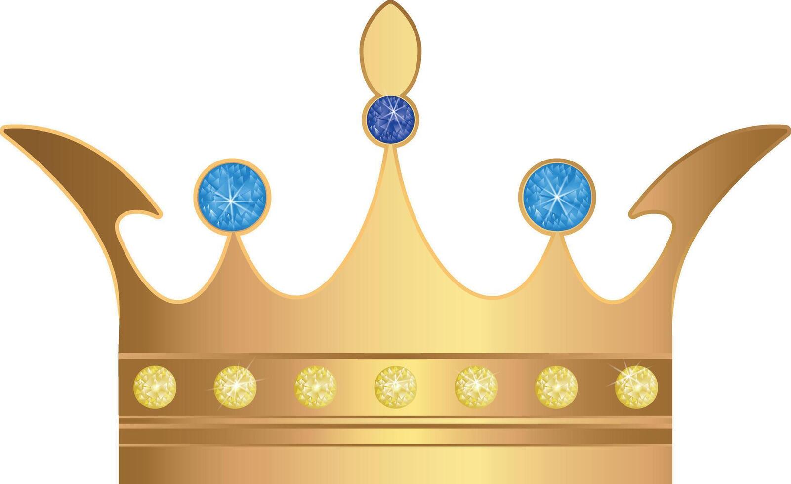 Isolated golden crown icon for VIP segment. vector