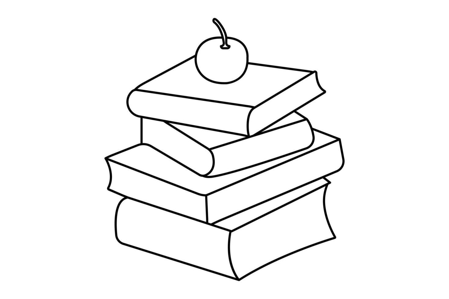 Continuous one line art drawing of opening book illustration. vector
