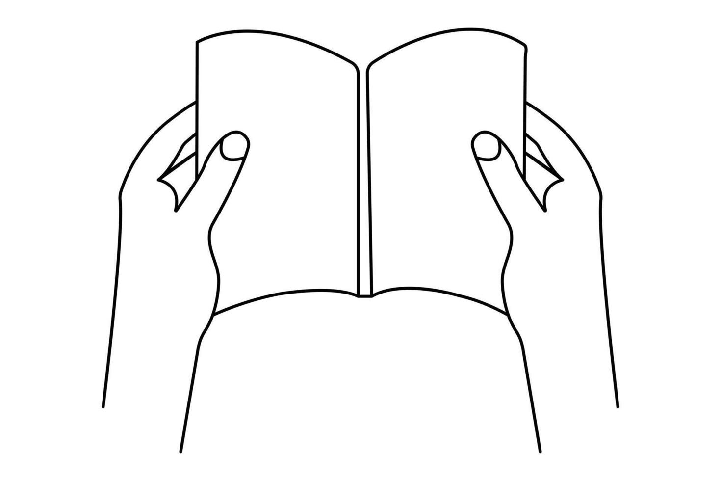 Continuous one line drawing with opening book illustration. vector