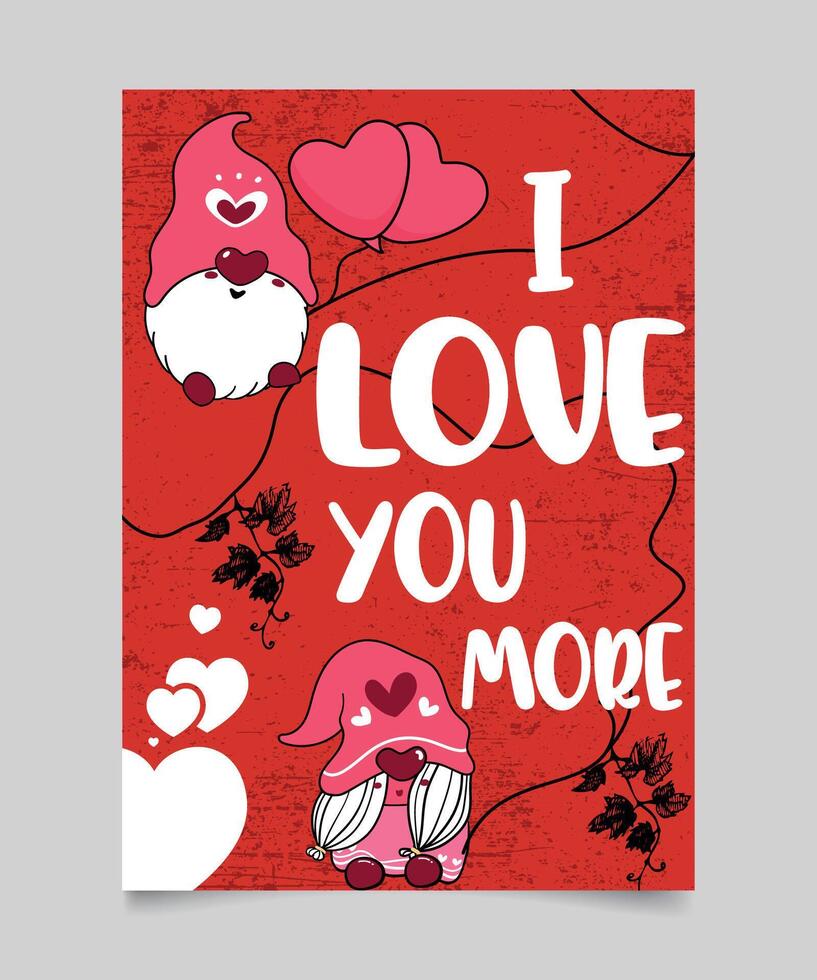 Valentine Happiness celebration poster Romantic cute love card template design vector