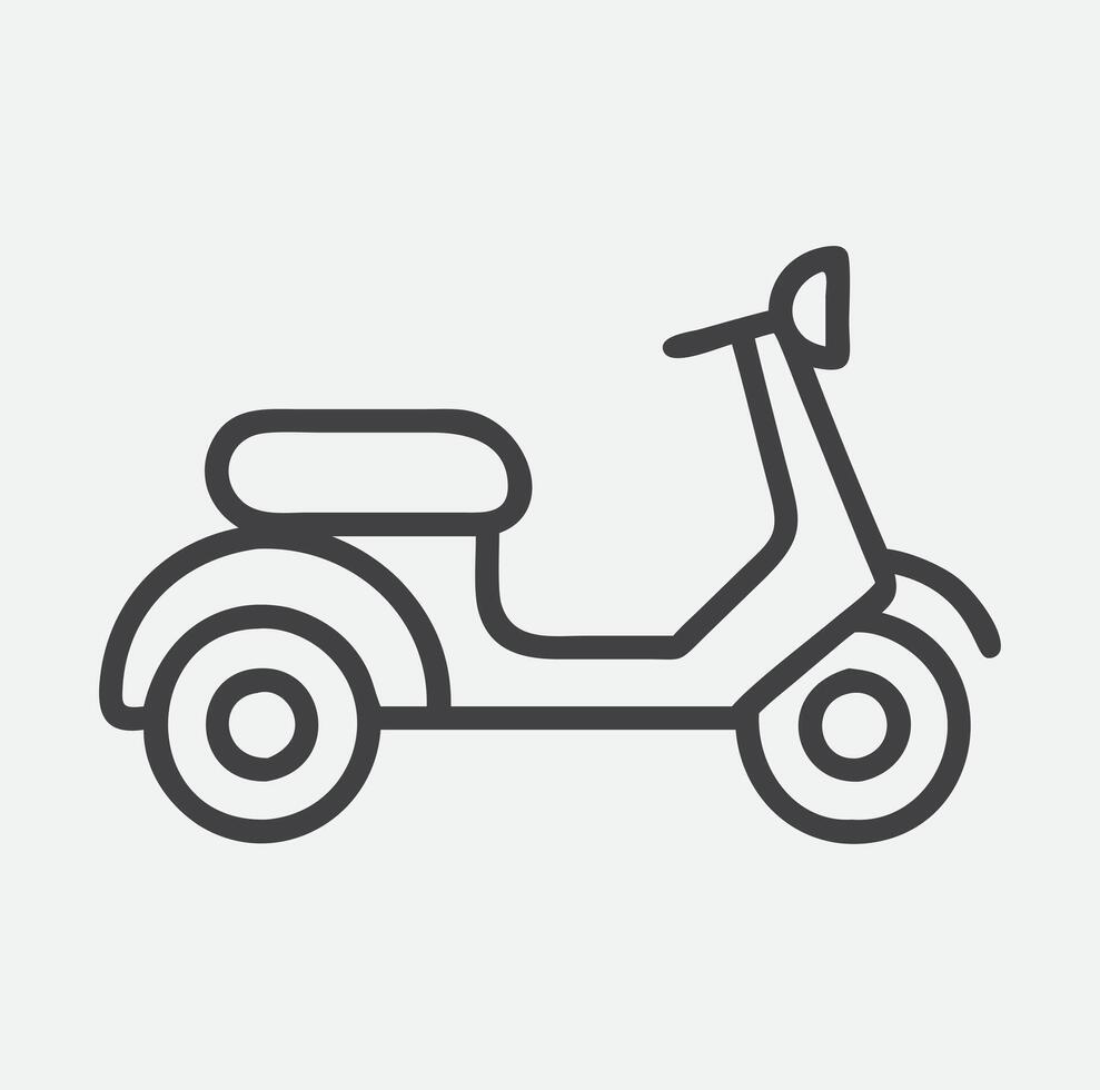 Elegant and Minimalist Scooter Icon Line Art Design vector