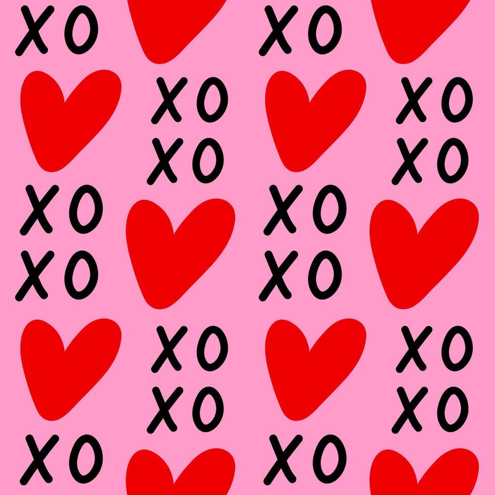 Cute romantic seamless pattern with hearts on a pink background. vector