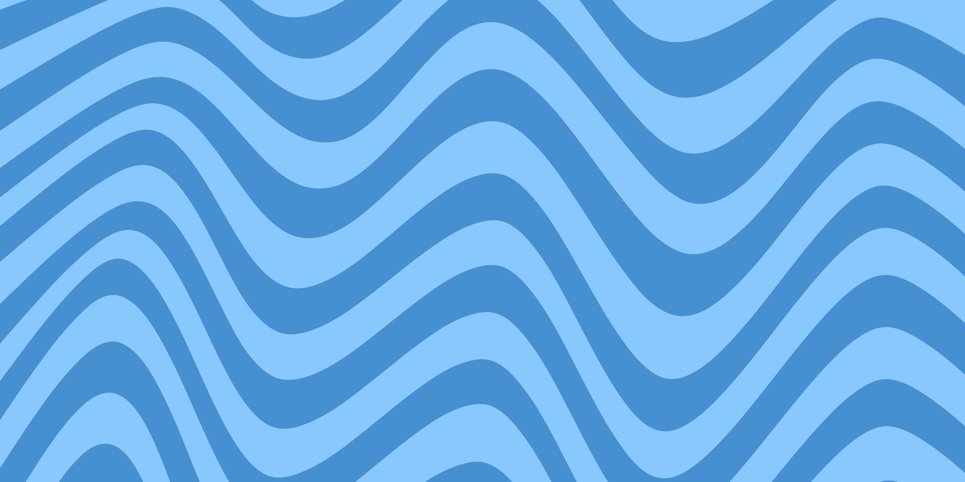 Abstract horizontal monochrome background with dynamic waves. Trendy illustration in style retro 60s, 70s. Blue colors vector