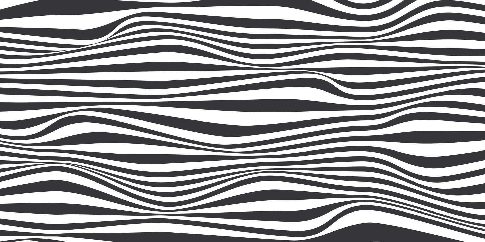 Abstract horizontal background with dynamic waves. Trendy illustration in style retro 60s, 70s.White and black colors vector